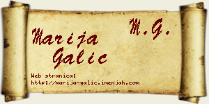Marija Galić vizit kartica